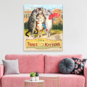 Drie kleine Kittens Moeder Goose Illustratie Canvas Afdruk (Insitu (Woonkamer))