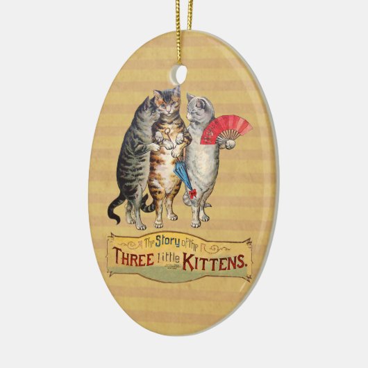 Drie kleine Kittens Moeder Goose Illustratie Keramisch Ornament (Links)