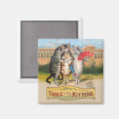 Drie kleine Kittens Moeder Goose Illustratie Magneet (Voorkant / Achterkant)