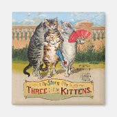 Drie kleine Kittens Moeder Goose Illustratie Magneet (Voorkant)