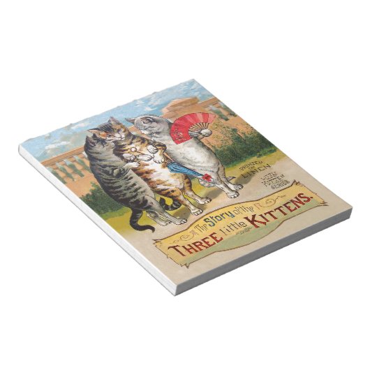 Drie kleine Kittens Moeder Goose Illustratie Notitieblok (Schuin)