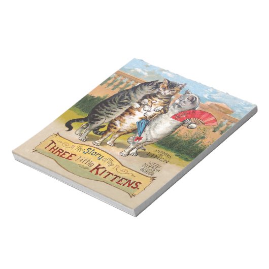 Drie kleine Kittens Moeder Goose Illustratie Notitieblok (Linkerzijde)