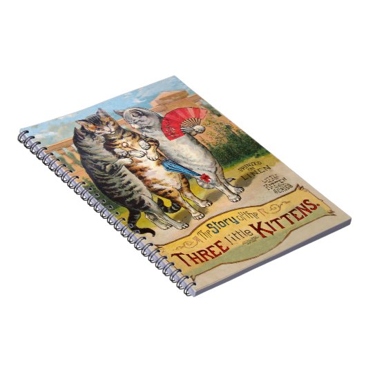 Drie kleine Kittens Moeder Goose Illustratie Notitieboek (Rechterzijde)
