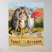 Drie kleine Kittens Moeder Goose Illustratie Poster (Voorkant)