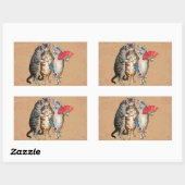 Drie kleine Kittens Moeder Goose Illustratie Rechthoekige Sticker (Vel)