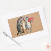 Drie kleine Kittens Moeder Goose Illustratie Rechthoekige Sticker (Envelop)