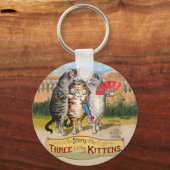 Drie kleine Kittens Moeder Goose Illustratie Sleutelhanger (Voorkant)