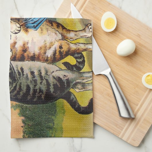 Drie kleine Kittens Moeder Goose Illustratie Theedoek (Quarter Fold)