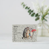 Drie kleine Kittens Moeder Goose Illustratie Visitekaartje (Staand voorkant)