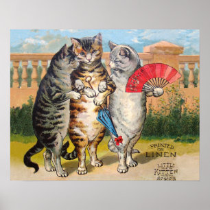 Drie Kleine Kittens Mother Goose Illustratie Poster