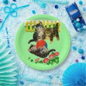 drie kleine kittens papieren bordje (Feest)