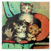 drie kleine kittens tegeltje (Voorkant)