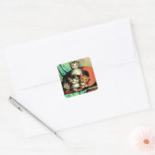 drie kleine kittens vierkante sticker (Envelop)