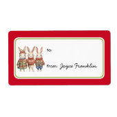 Drie kleine konijnen Schattige op maat van cadeau  Etiket (Voorkant)