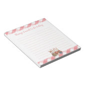 Drie kleine konijnen Schattige roze gingham om te Notitieblok (Schuin)