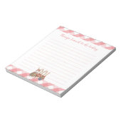 Drie kleine konijnen Schattige roze gingham om te Notitieblok (Linkerzijde)