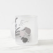 Drie kleine kuikens matglas koffiemok (Voorkant links)