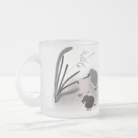 Drie kleine kuikens matglas koffiemok (Links)