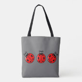 Drie kleine Ladybugs - All-Over-Print Canvas tas, Tote Bag (Achterkant)
