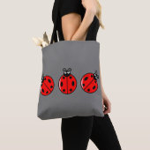 Drie kleine Ladybugs - All-Over-Print Canvas tas, Tote Bag (Dichtbij)