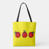 Drie kleine Ladybugs - All-Over-Print Canvas tas, Tote Bag (Achterkant)