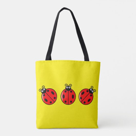 Drie kleine Ladybugs - All-Over-Print Canvas tas,  Tote Bag (Achterkant)