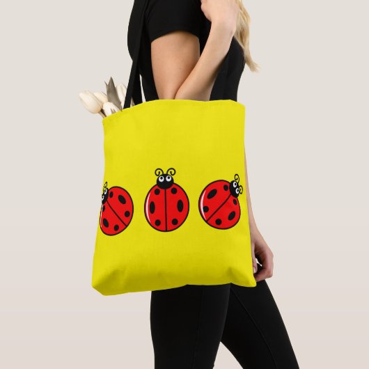 Drie kleine Ladybugs - All-Over-Print Canvas tas,  Tote Bag (Dichtbij)