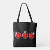 Drie kleine Ladybugs - All-Over-Print Canvas tas, Tote Bag (Achterkant)