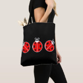 Drie kleine Ladybugs - All-Over-Print Canvas tas, Tote Bag (Dichtbij)