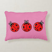 Drie Kleine Ladybugs - geborsteld polyester Accent Kussen (Voorkant)