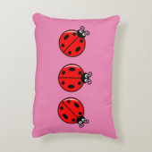 Drie Kleine Ladybugs - geborsteld polyester Accent Kussen (Achterkant (Verticaal))