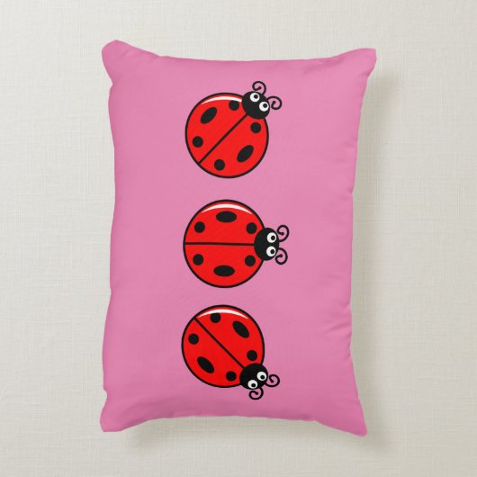 Drie Kleine Ladybugs - geborsteld polyester Accent Kussen (Achterkant (Verticaal))