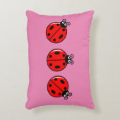 Drie Kleine Ladybugs - geborsteld polyester Accent Kussen (Voorkant(Verticaal))