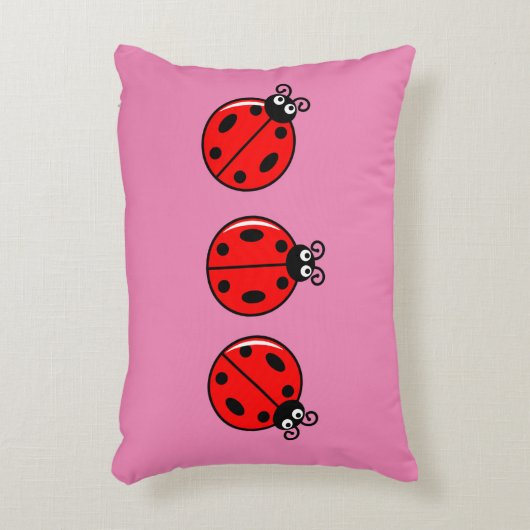 Drie Kleine Ladybugs - geborsteld polyester Accent Kussen (Voorkant(Verticaal))