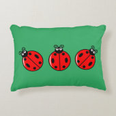 Drie Kleine Ladybugs - geborsteld polyester Accent Kussen (Voorkant)