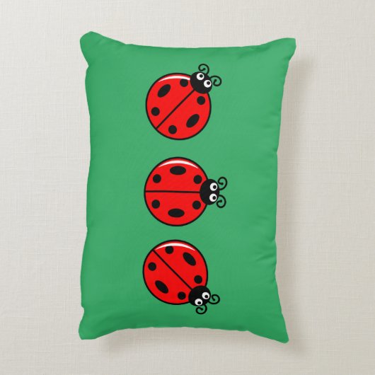 Drie Kleine Ladybugs - geborsteld polyester Accent Kussen (Achterkant (Verticaal))