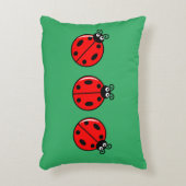 Drie Kleine Ladybugs - geborsteld polyester Accent Kussen (Voorkant(Verticaal))