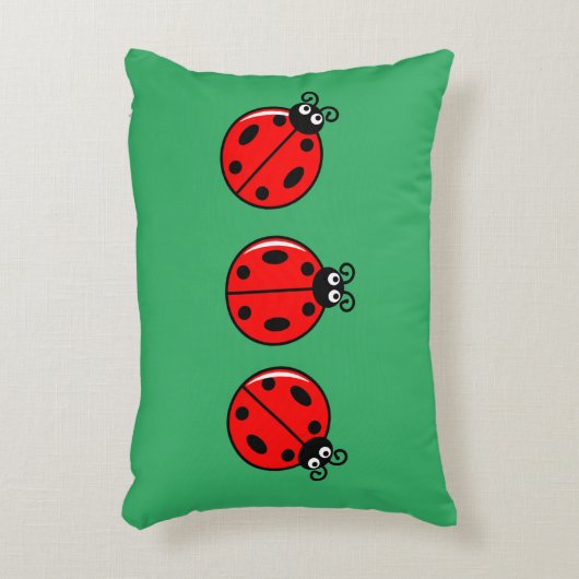 Drie Kleine Ladybugs - geborsteld polyester Accent Kussen (Voorkant(Verticaal))