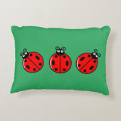 Drie Kleine Ladybugs - geborsteld polyester Accent Kussen (Achterkant)