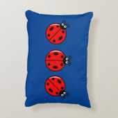 Drie Kleine Ladybugs - geborsteld polyester Accent Kussen (Achterkant (Verticaal))