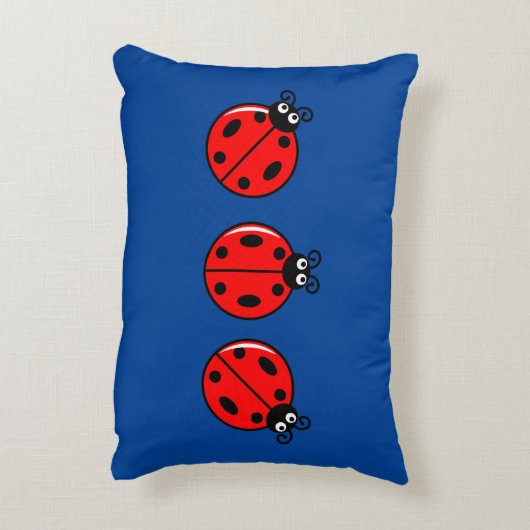 Drie Kleine Ladybugs - geborsteld polyester Accent Kussen (Achterkant (Verticaal))