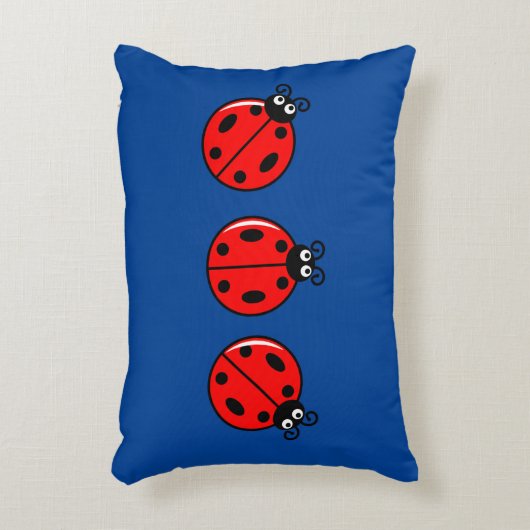 Drie Kleine Ladybugs - geborsteld polyester Accent Kussen (Voorkant(Verticaal))