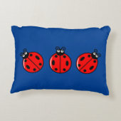 Drie Kleine Ladybugs - geborsteld polyester Accent Kussen (Achterkant)