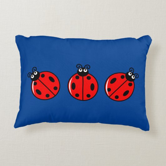 Drie Kleine Ladybugs - geborsteld polyester Accent Kussen (Achterkant)