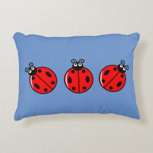 Drie Kleine Ladybugs - geborsteld polyester Accent Kussen