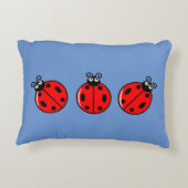 Drie Kleine Ladybugs - geborsteld polyester Accent Kussen (Achterkant)