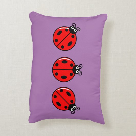 Drie Kleine Ladybugs - geborsteld polyester Accent Kussen (Achterkant (Verticaal))
