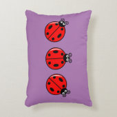 Drie Kleine Ladybugs - geborsteld polyester Accent Kussen (Voorkant(Verticaal))