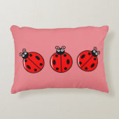 Drie Kleine Ladybugs - geborsteld polyester Accent Kussen (Voorkant)