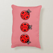 Drie Kleine Ladybugs - geborsteld polyester Accent Kussen (Achterkant (Verticaal))